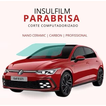 Pelicula insulfilm NANO CARBONO ou Profissional somente Para-brisa + CHANCELA + MANUAL