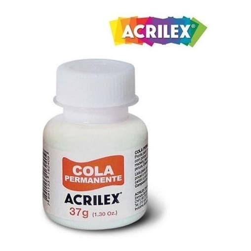 Cola Permanente Acrilex 37g Ótima Fixação Tecido E Diversos