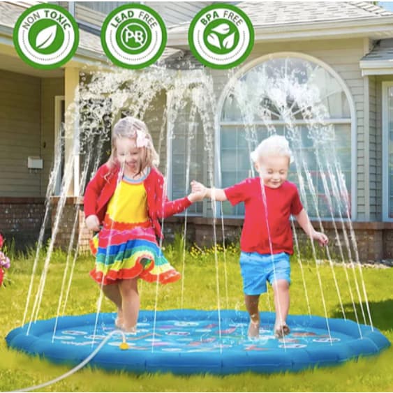 Piscina Tapete Inflável Chafariz Infantil Azul Atividade para Pet Bebês Crianças 100cm 140cm 170cm