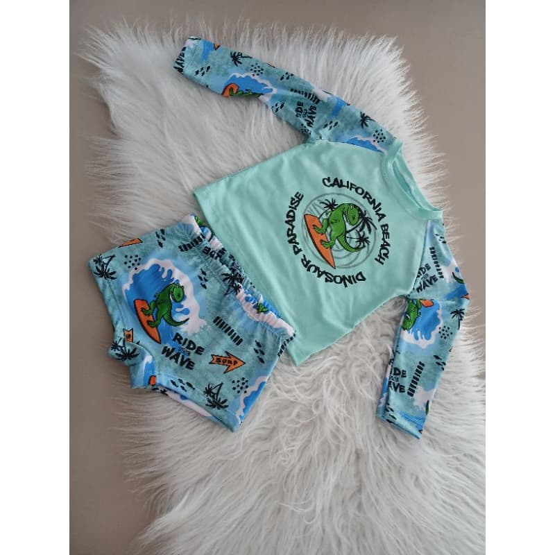 conjunto camisa UV proteção solar + Singapura praia menio