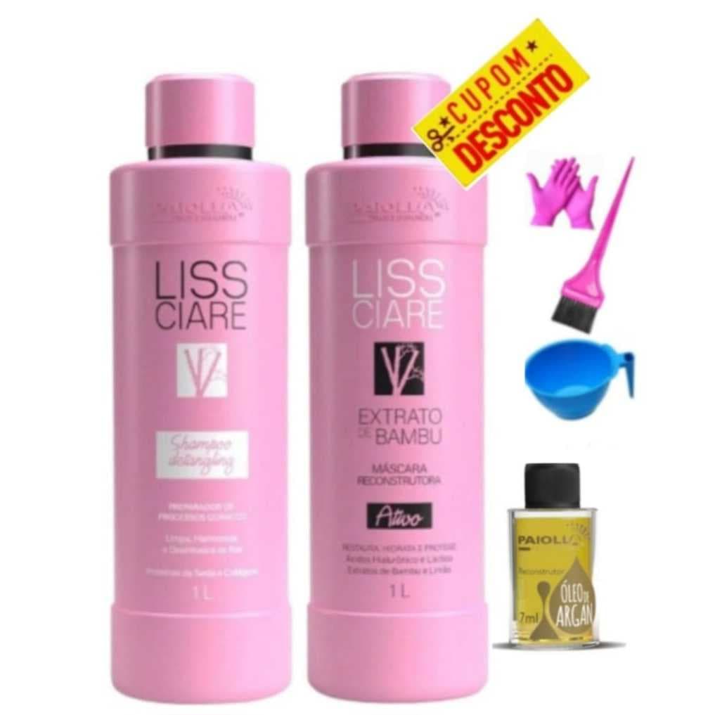 Paiolla Liss Ciare Extrato de Bambu Liss Care kit 2x1L