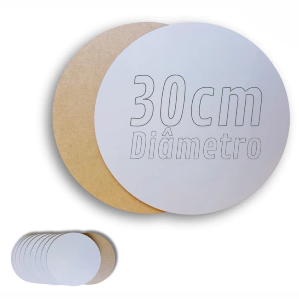 Kit 5 Cake Board Redondo 30cm MDF 3mm – Base para Bolo Tabuleiro