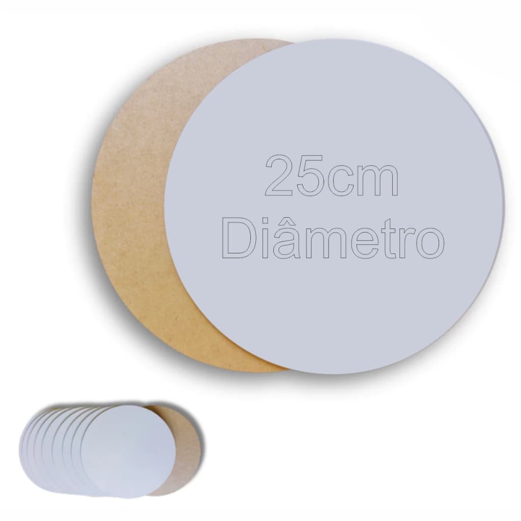 Kit 5 Cake Board Redondo 25cm MDF 3mm – Base para Bolo Tabuleiro