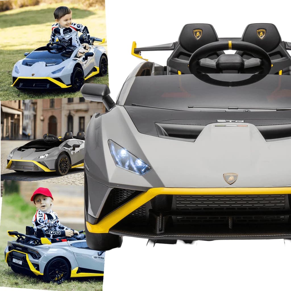 Mini Carro Elétrico Infantil Lamborghini STO Recarregável Com Controle Remoto 12v Dia Das Crianças