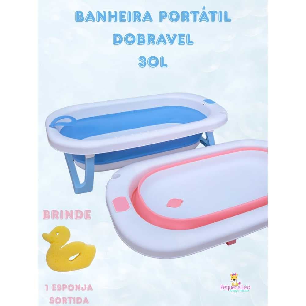 Banheira Dobrável de bebe 30 L Portátil Segura Leve e Pratica Infantil Menina Menino
