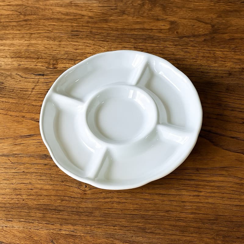 Petisqueira Cerâmica 5 Divisórias Servir Petiscos Queijos Azeitona Bares Restaurantes!!