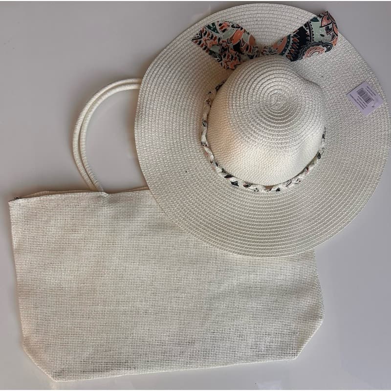 Kit Praia Verão – Bolsa + Chapéu de Palha Liso