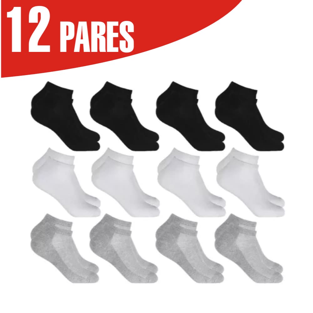Kit 12 Pares Meia Masculina Invisível Basica Tam.: 39/43