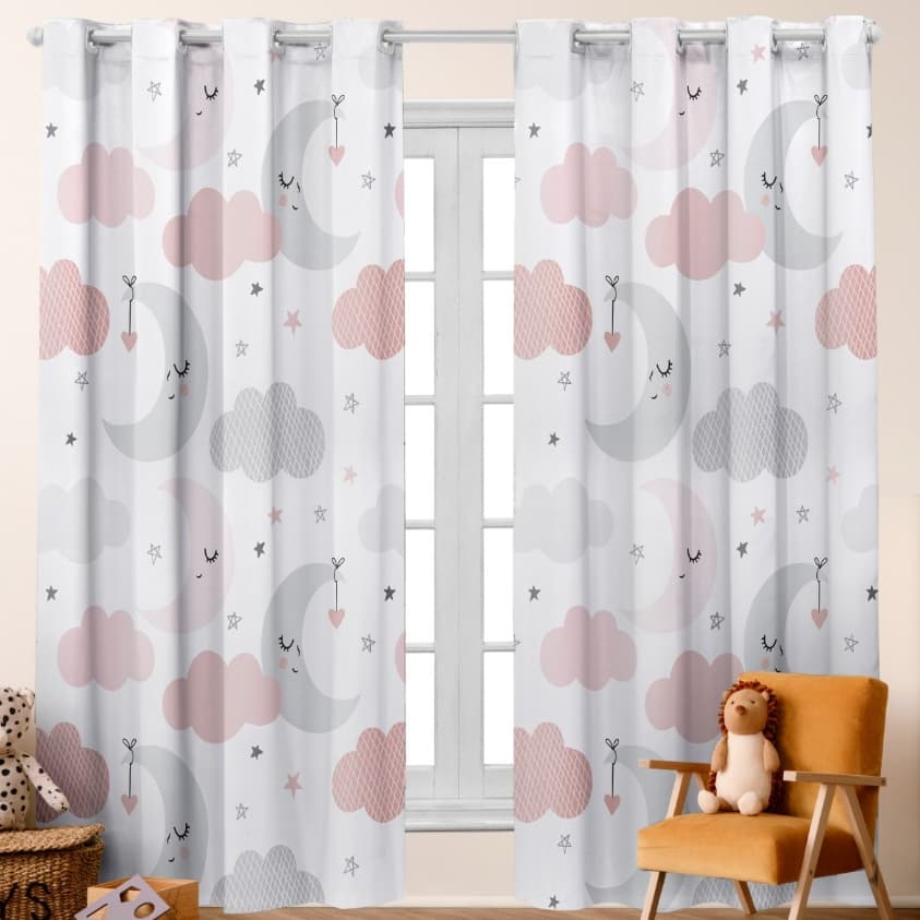 Cortina Quarto Menina 3,00x2,20 - Decoração Infantil Bebê Charmosa Kids Baby Estilo Conforto