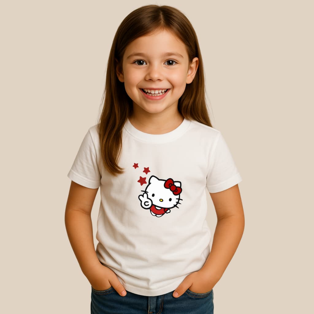 Blusa da hello kitty infantil menina algodão t shirt estampada hellokitty estilosa 02 ate o 14