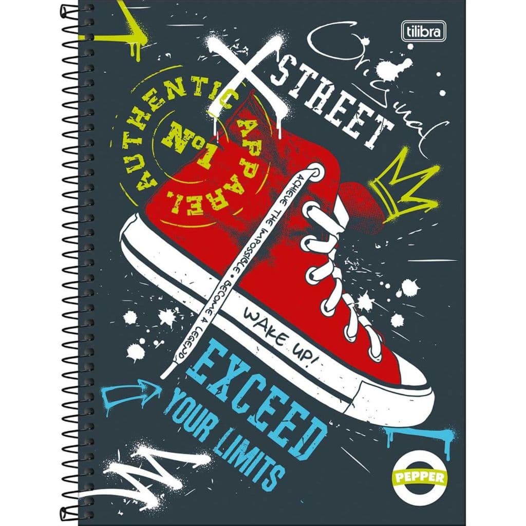 Caderno Pepper Masculino 10 Matérias Capa Dura 160 Folhas 200x275 Tilibra