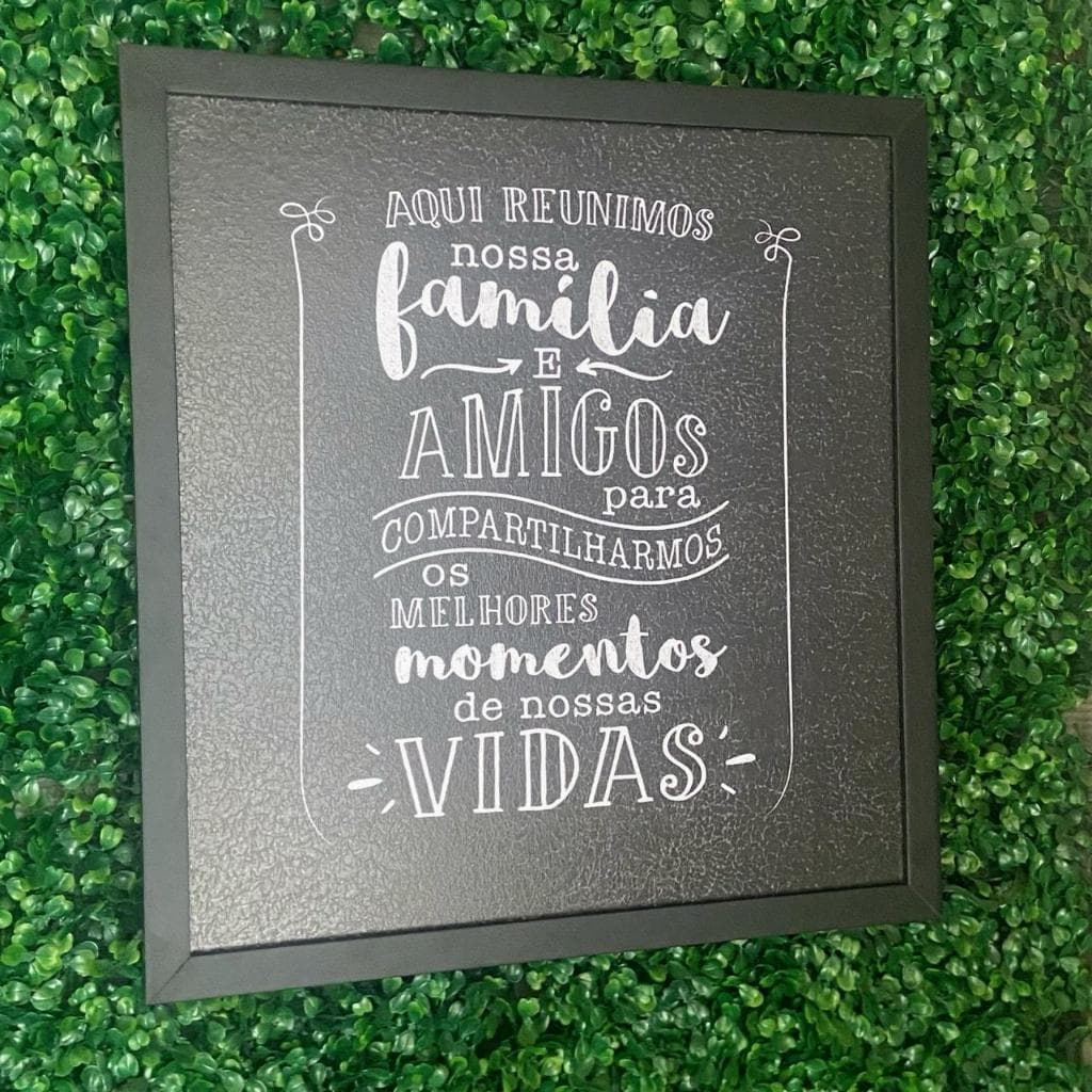 Quadro decorativo cobre caixa de luz com moldura 53x53 Aqui reunimos Familia ... sala/churrasco/cozinha/decoração/parede