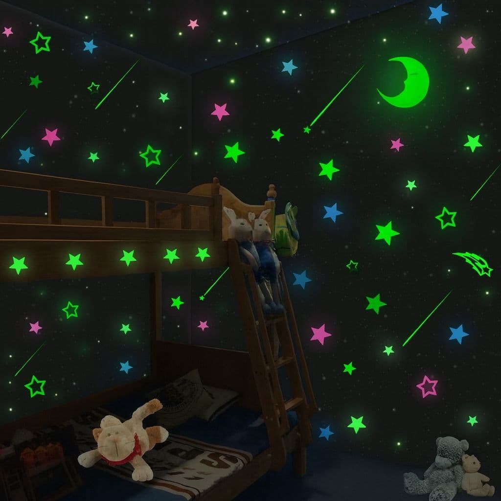 Adesivos de Estrelas que Brilham no Escuro – Decoração para Paredes e Tetos
