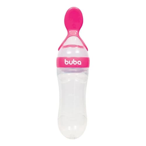 Colher Dosadora Buba em Silicone Menina Rosa – Livre de BPA – Introdução Alimentar Bebê