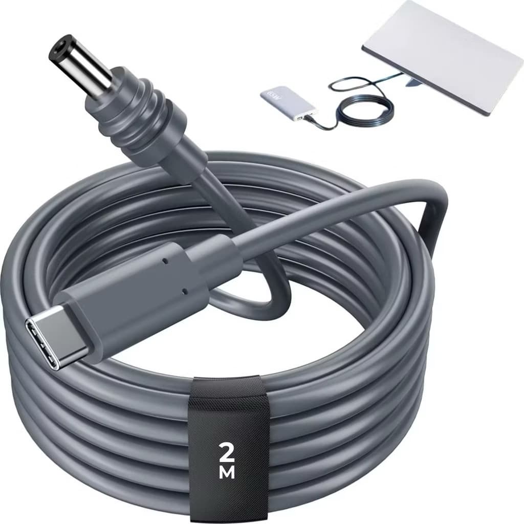 Cabo de energia portátil Starlink Mini USB-C para DC de 2 m e 100 W à prova d'água