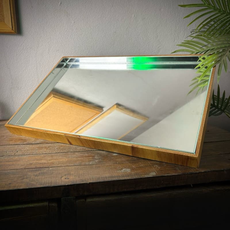BANDEJA ESPELHADA FLUTUANTE 50X30 - Aparador Decorativa Espelho Decoração Cozinha Organizadora