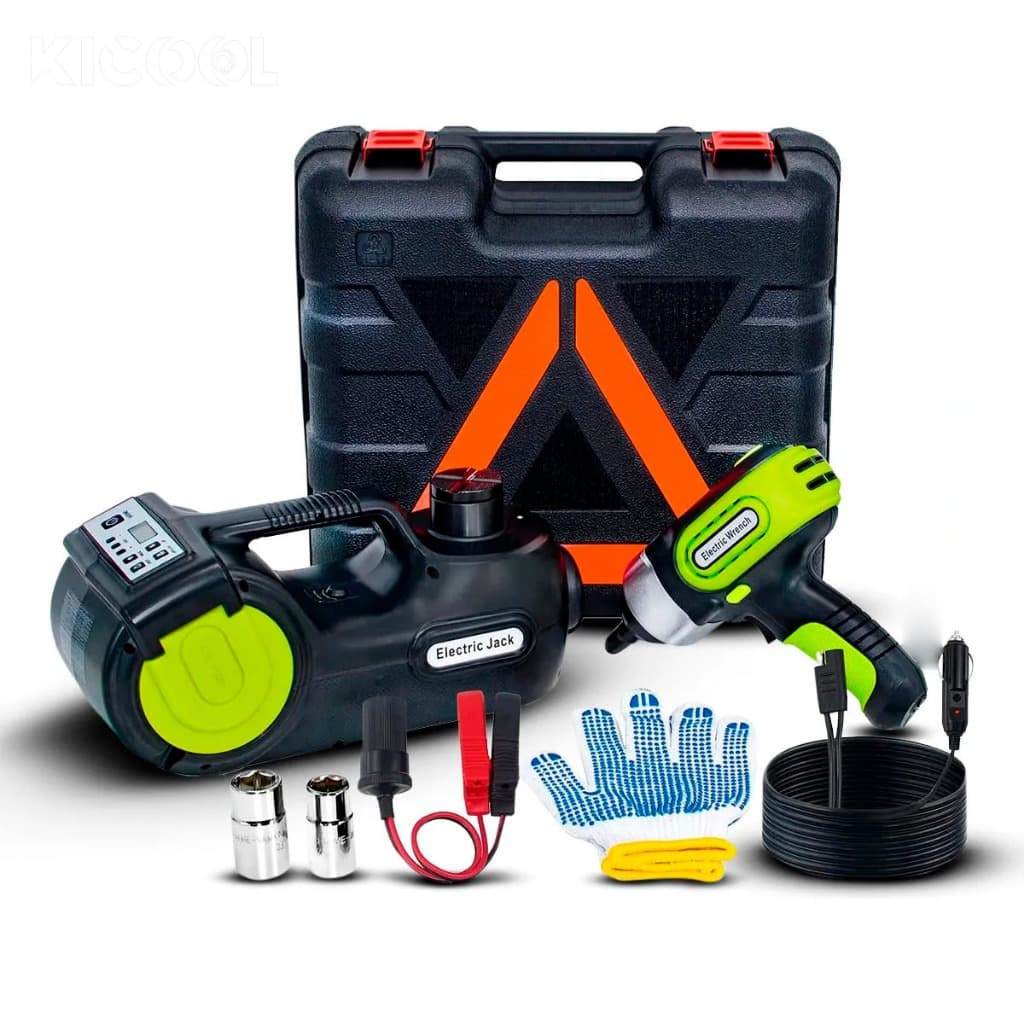 Kit Macaco Elétrico 4 Em 1 Compressor Chave De Impacto