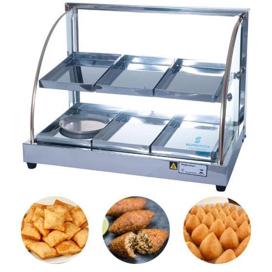 Estufa Para Salgados Expositor Dupla De 6 Bandejas Vidro Curvo -  Supritecs Equipamentos