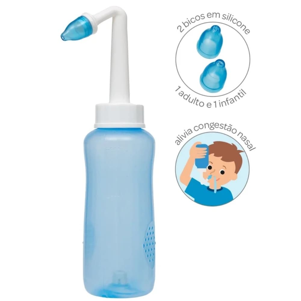 Kit Lavador Nasal Bebe Adulto Infantil Buba Higiene Criança Aspirador Nariz Bebê Lavagem Nasal Gripe