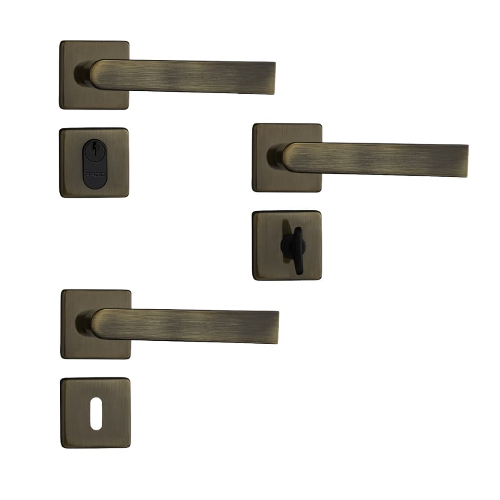 FECHADURA PADO CONCEPT 414 PORTA EXTERNA INTERNA BANHEIRO BRONZE ANTIQUE OURO VELHO BX 40MM QUADRADA