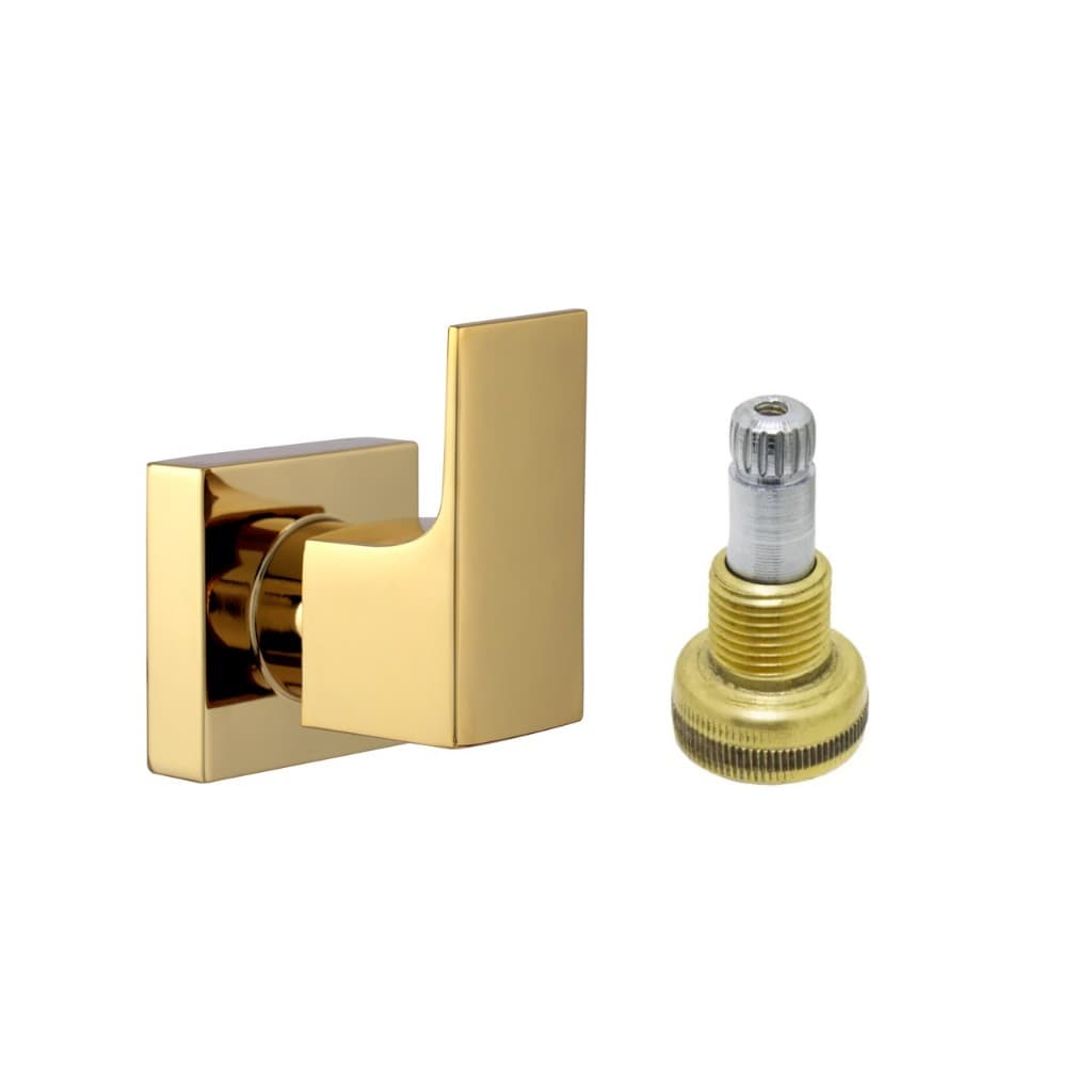 Acabamento Para Registro Chuveiro Banheiro Alavanca Quadrado Dourado Brilhante Padrão Fabrimar Metal 1/2" - 3/4" ou 1"
