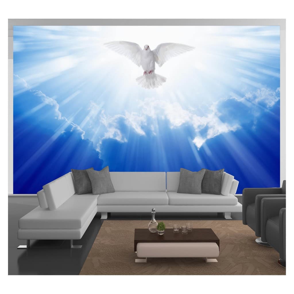 Adesivo de parede Religioso pomba branca espírito santo céu igreja papel de parede painel m² RL 007