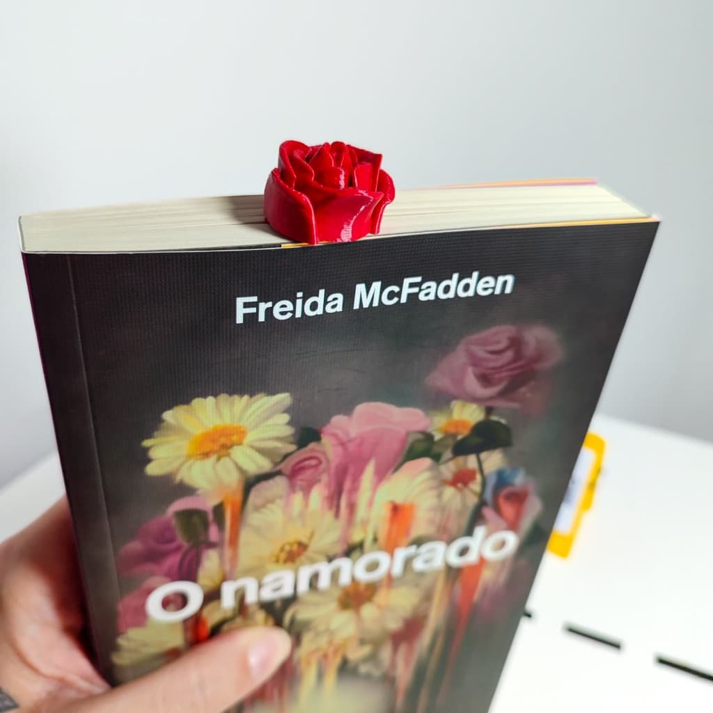 Marcador de Página Flor em Impressão 3D – Criativo, Encantador e Perfeito para Presentear Leitores