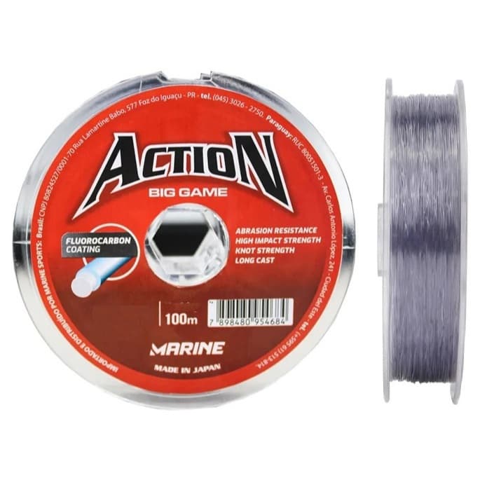 Linha Pesca Leader  (revestimento em Fluorcarbon) Marine Sports Action Biggame 100m