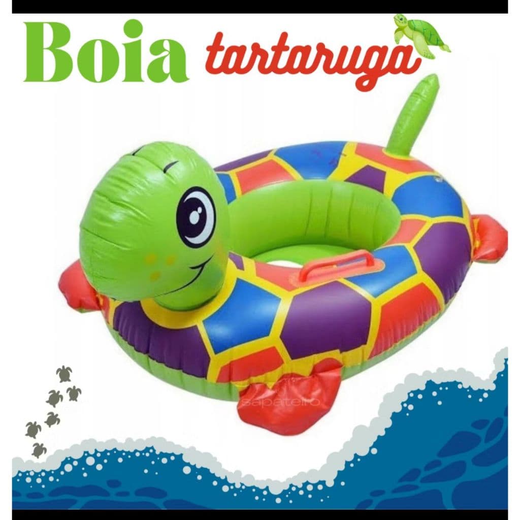 Boia Natação Tartaruga Colorida Infantil Com Fralda Mar Diversos Parque Aquatico Pezinho bichinhos