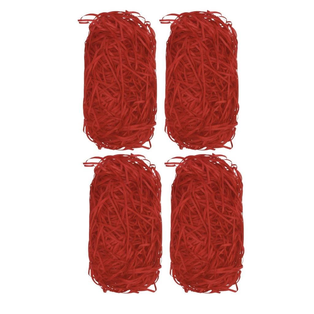 Palha de madeira kit com 4 pacotes de palha em madeira Pinus colorida VERMELHO enfeite de cesta decoração