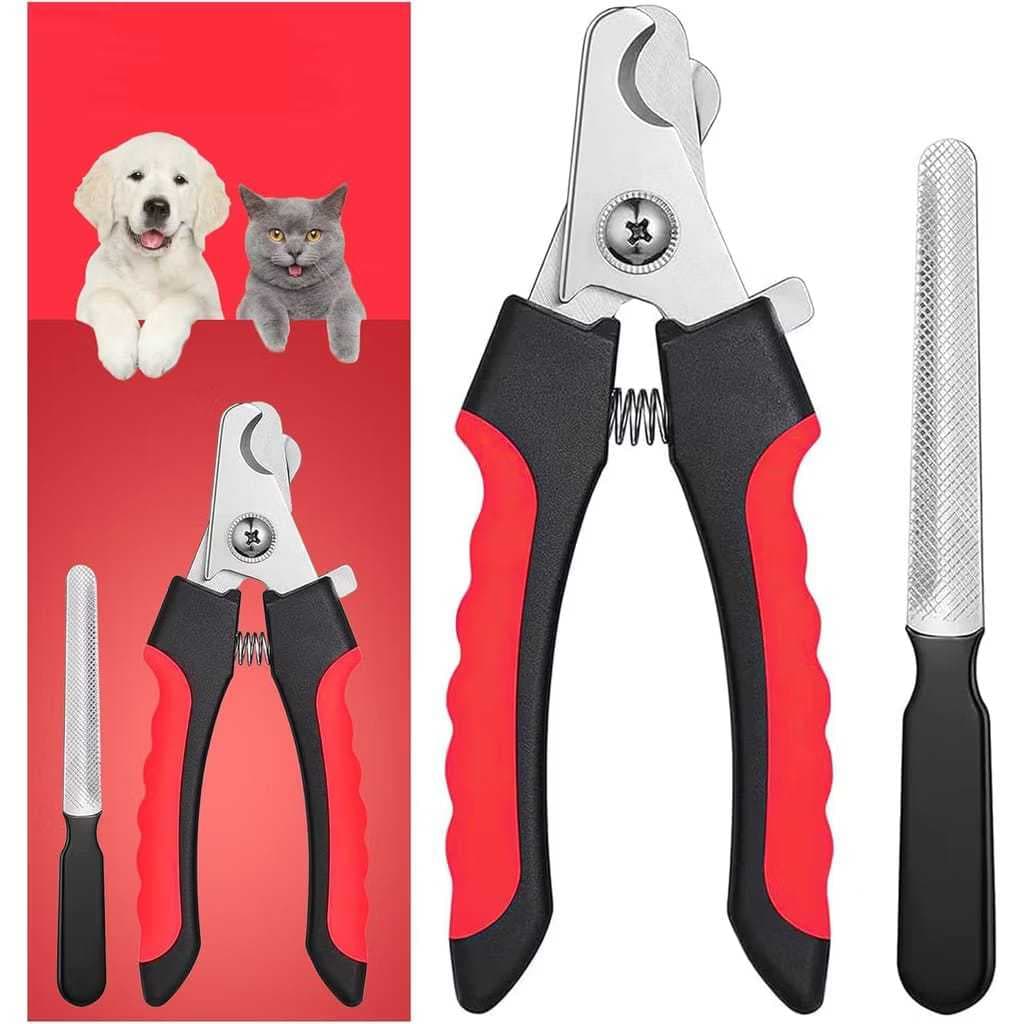 Kit Alicate Pet Tesoura Corte De Unhas Cães Gatos + Lixa Pet Porte Médio
