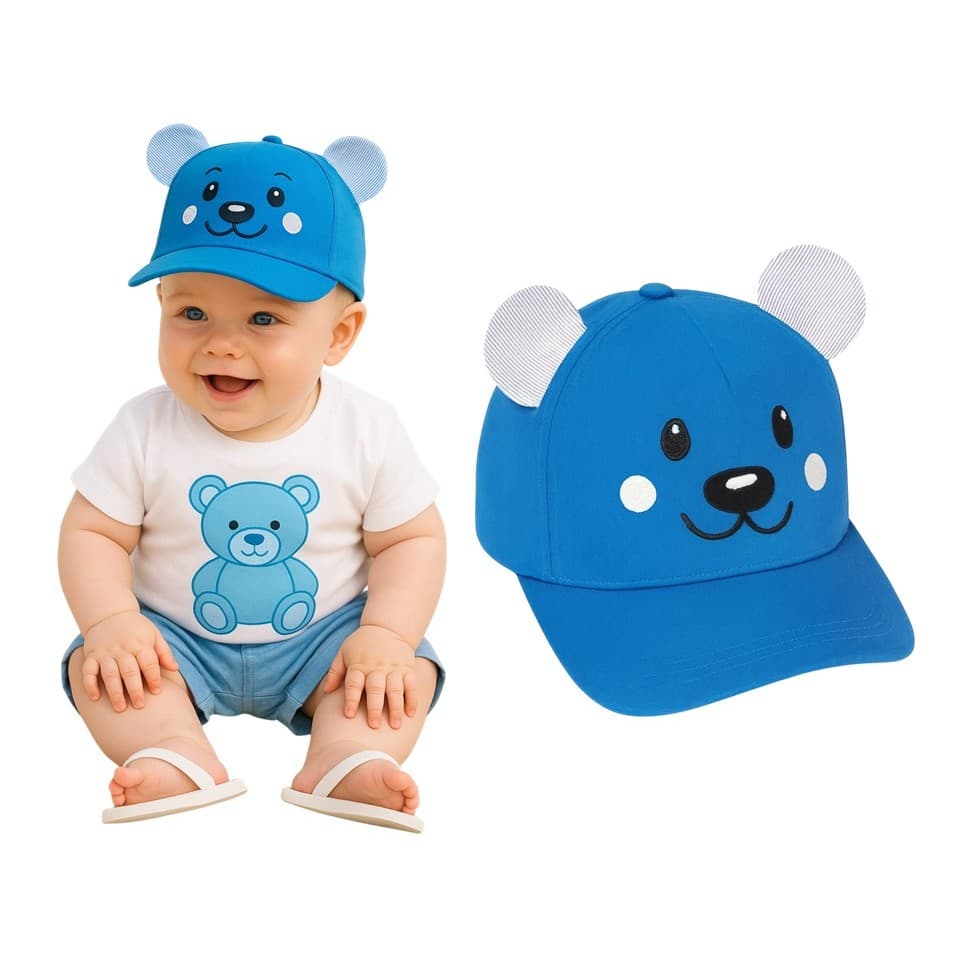 Boné URSINHO Infantil Bebê menino Chapéu Proteção Solar uv