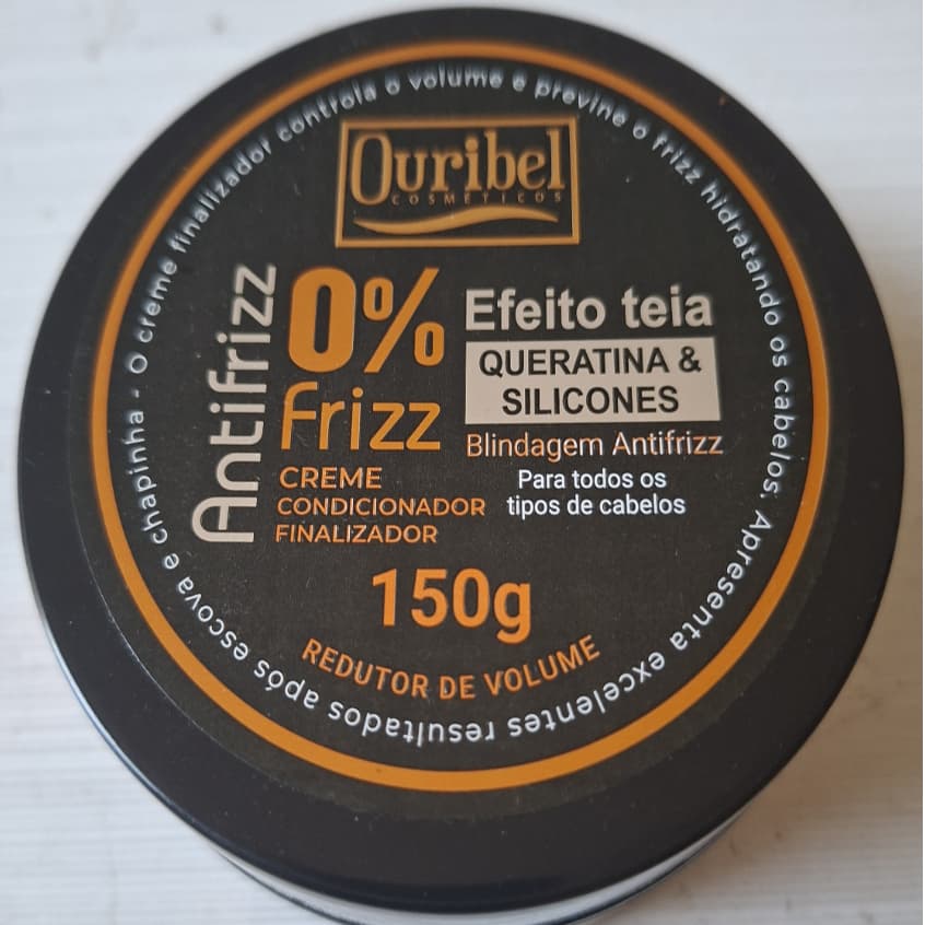 Finalizadora Ouribel Anti Frizz 0% Efeito Teia 120gr Queratina Silicone Blindagem Creme Condicionador