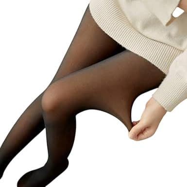 Meia calça térmica translúcida feminina, Inverno preta semitransparente leggings, Conforto com forro peluciada