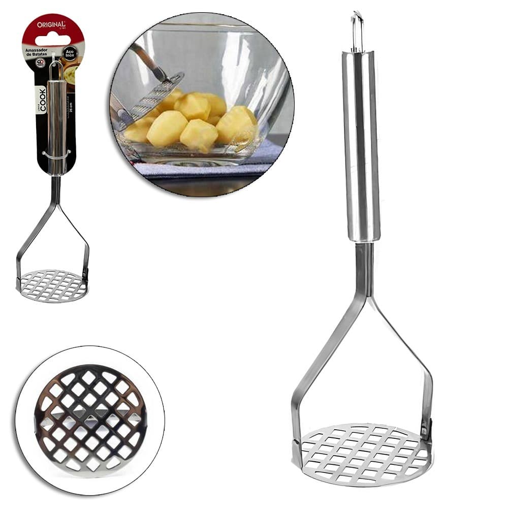 AMASSADOR MULTIUSO DE INOX COOK 26X8CM DE Ø NA CARTELA