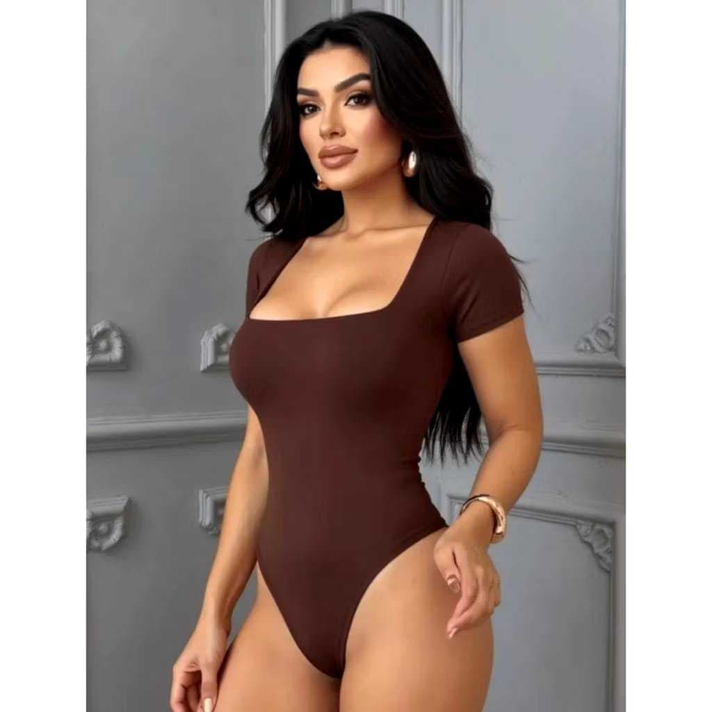body decote quadrado com manga feminino moda do verão