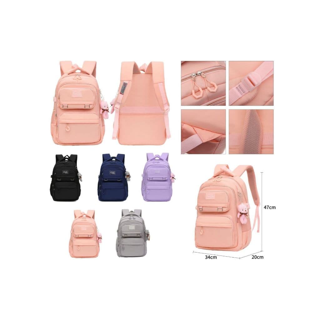 Mochila Escolar Com chaveiro De Grande Capacidade Para Estudante Feminina Nylon Impermeave Novidade