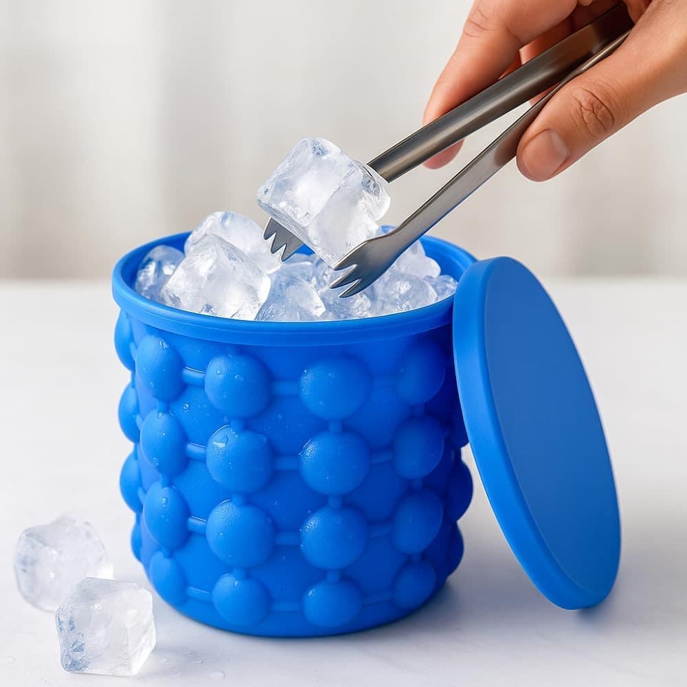 Balde de Gelo Silicone Térmico 120 cubos Bebidas Geladas Conserva Mais Tempo Calor Festas