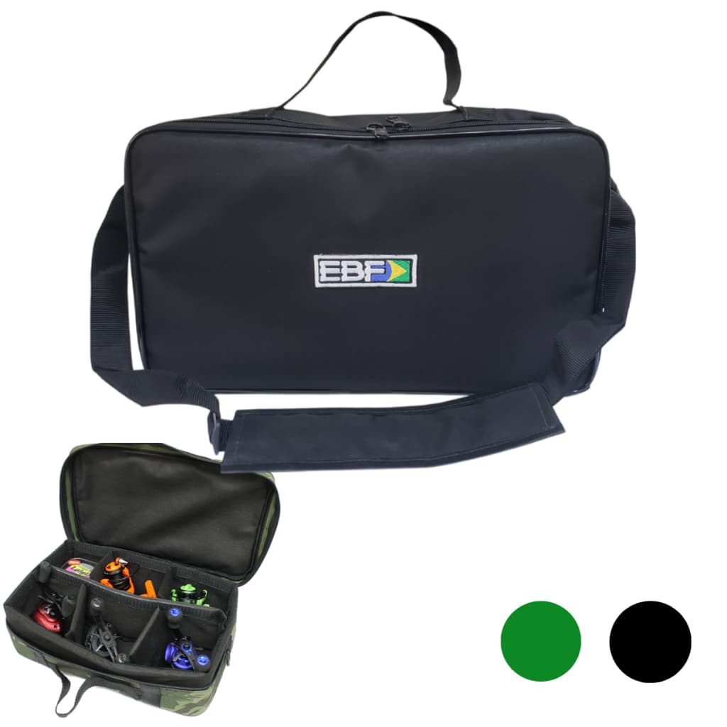 Bolsa Porta Carretilhas e Molinetes EBF - 6 Divisorias Acolchoada
