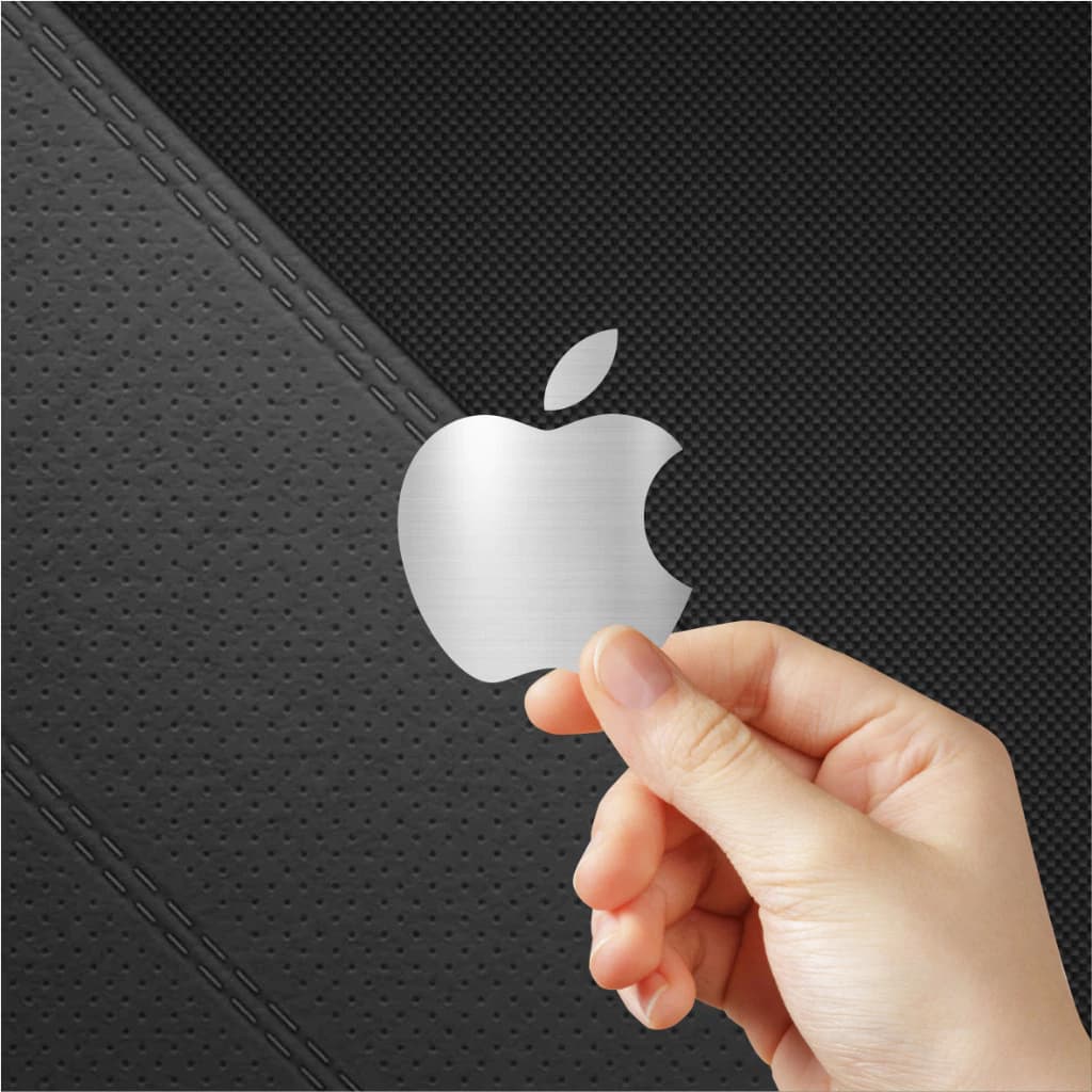 Adesivo Apple Maçã 6x5cm: Preto e Branco - Decore com Estilo e Personalidade!