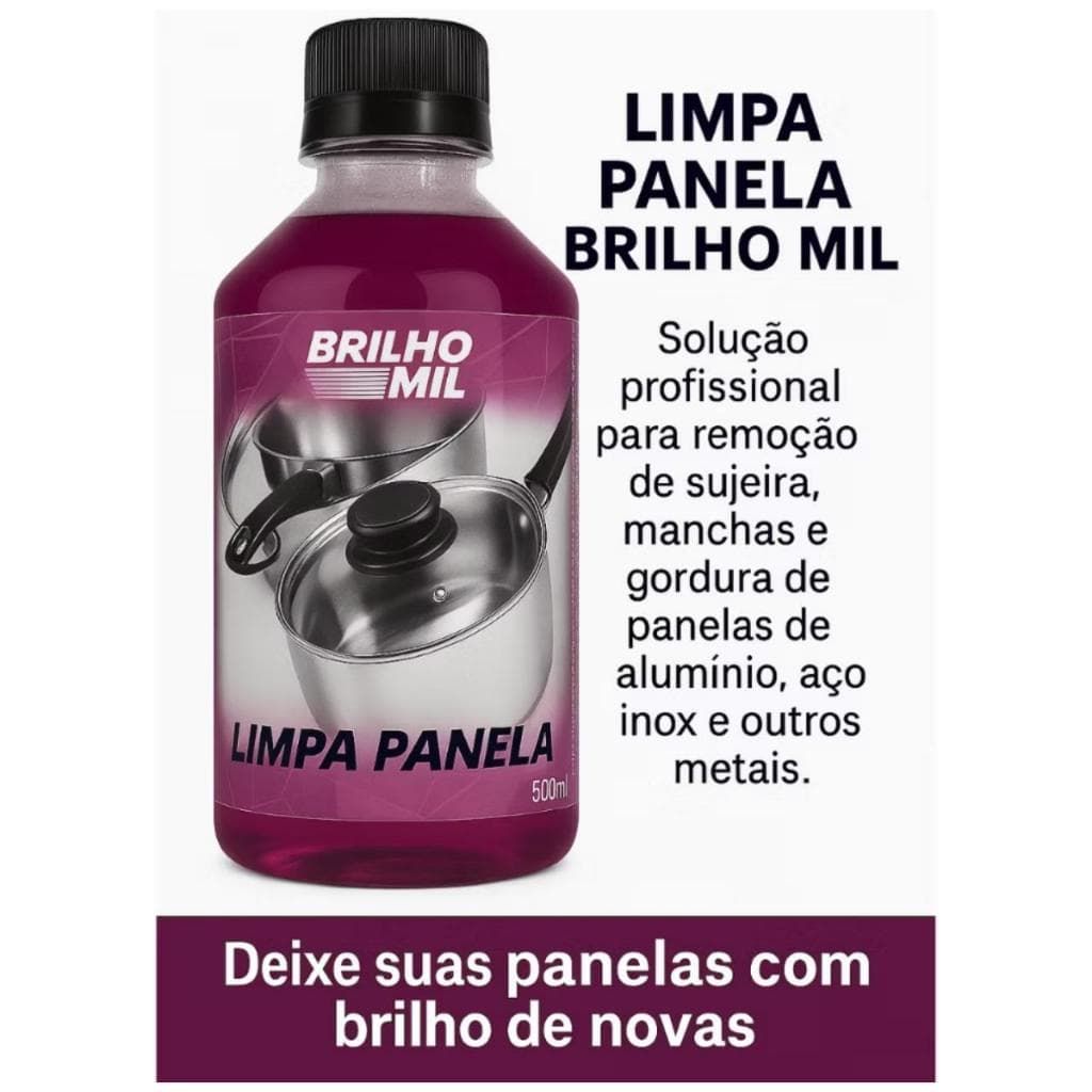 Limpa Panela Limpa Alumínio Limpador de Alumínio 1L limpa Panelas e da Brilho 2 em 1