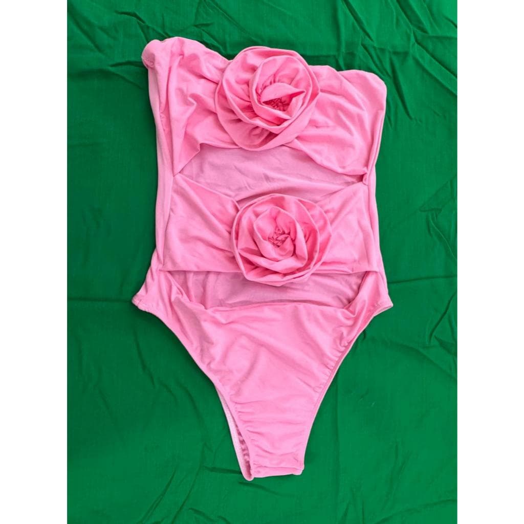 Body Combinação com Aplicação Floral Feminino em Suplex