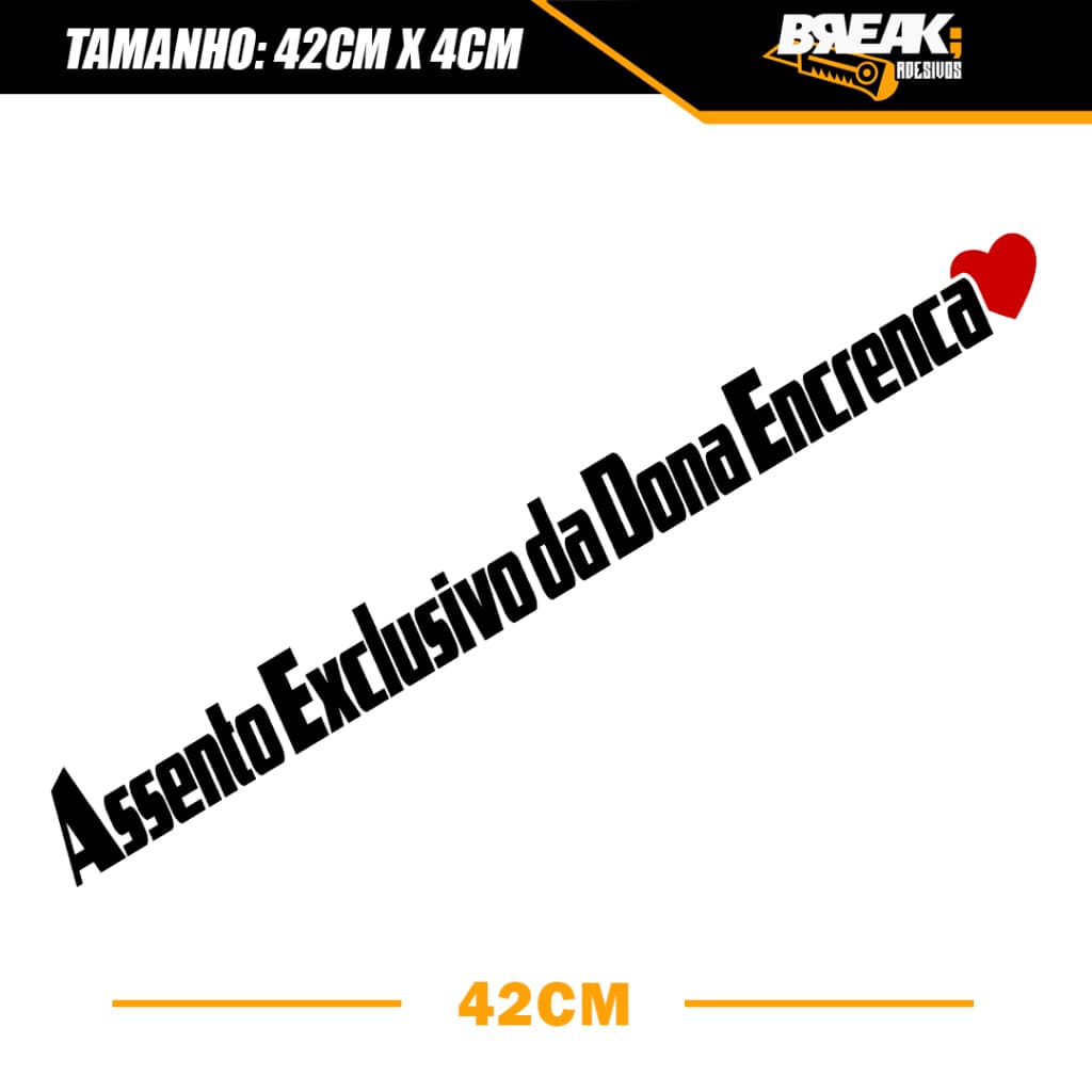 Adesivo Assento Exclusivo da Dona Encrenca em Recorte - Carro/Namorada/Esposa
