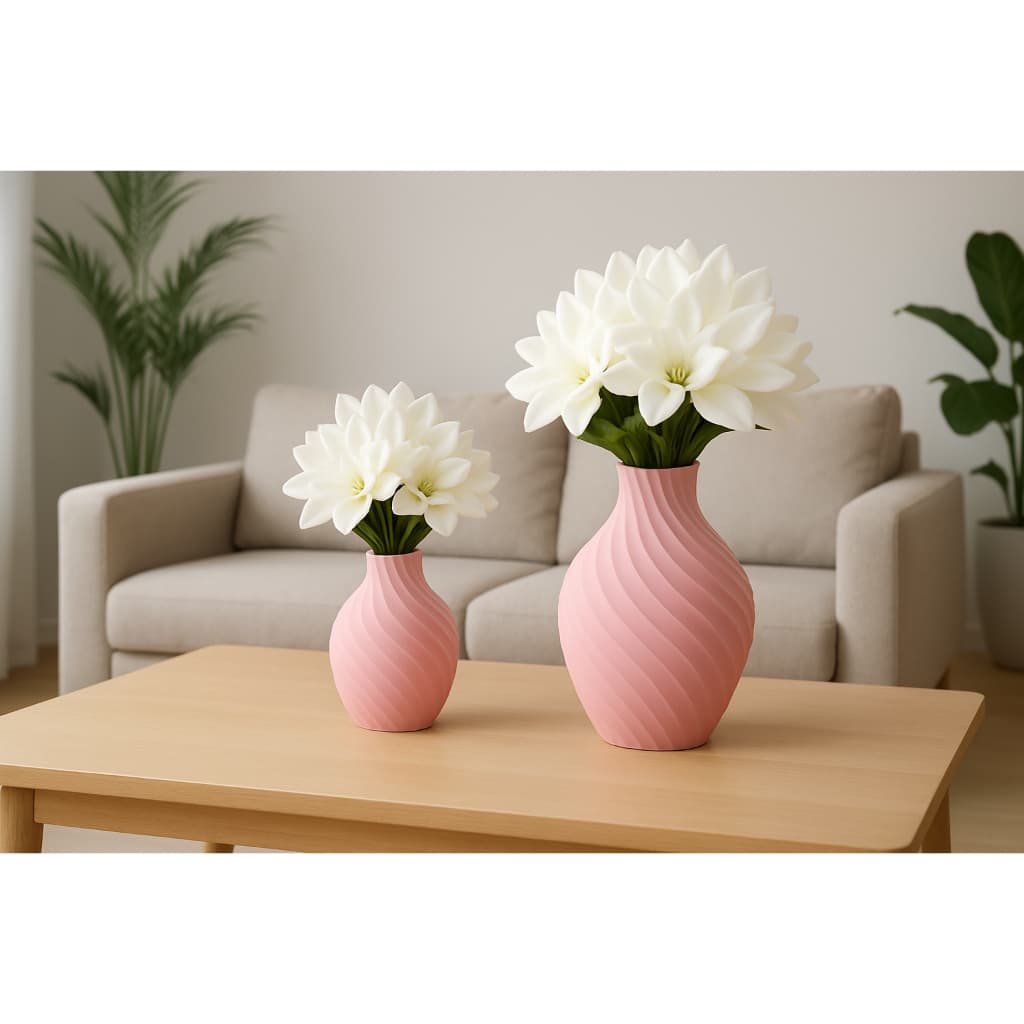 Kit 2 Vasos Decorativos Modernos | Enfeite Sala Quarto Escritório - 15cm - 20cm