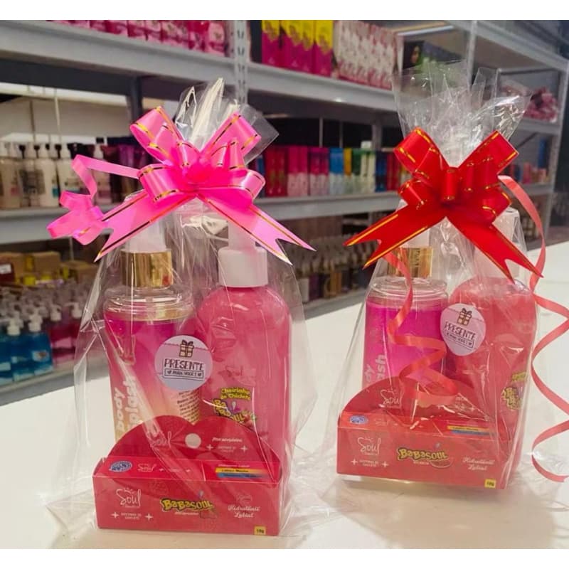 Kit Presente Body Splash + Hidratante Corporal + Hidratante Labial Soul Cosméticos
