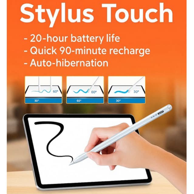 Caneta Stylus Touch Recarregável p/ Tablets Samsung – Alta Precisão + Cabo