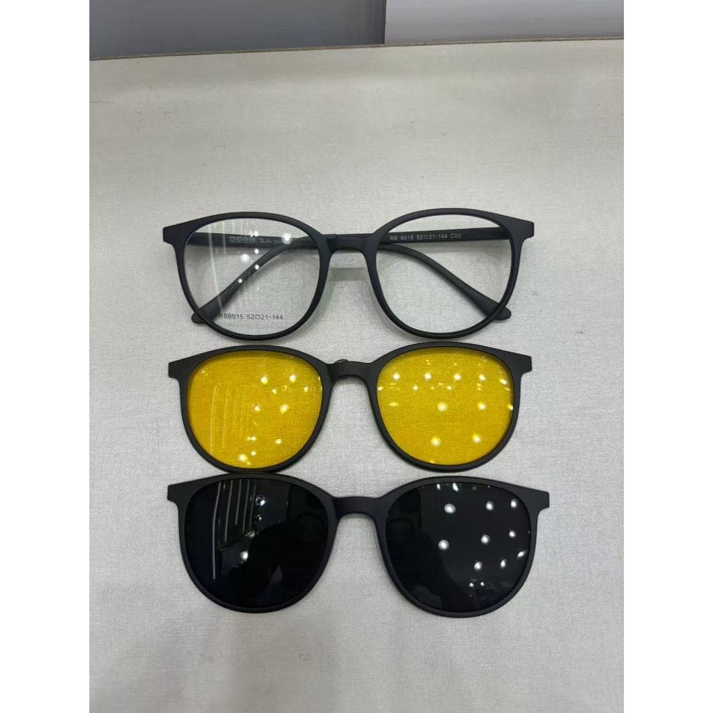 Óculos para grau feminino com clip on solar polarizado 2in1