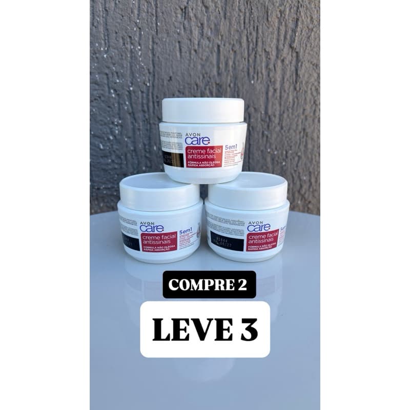 Hidratante facial Avon Care antissinais 5 em 1 COMPRE 2 e LEVE 3 super promoção