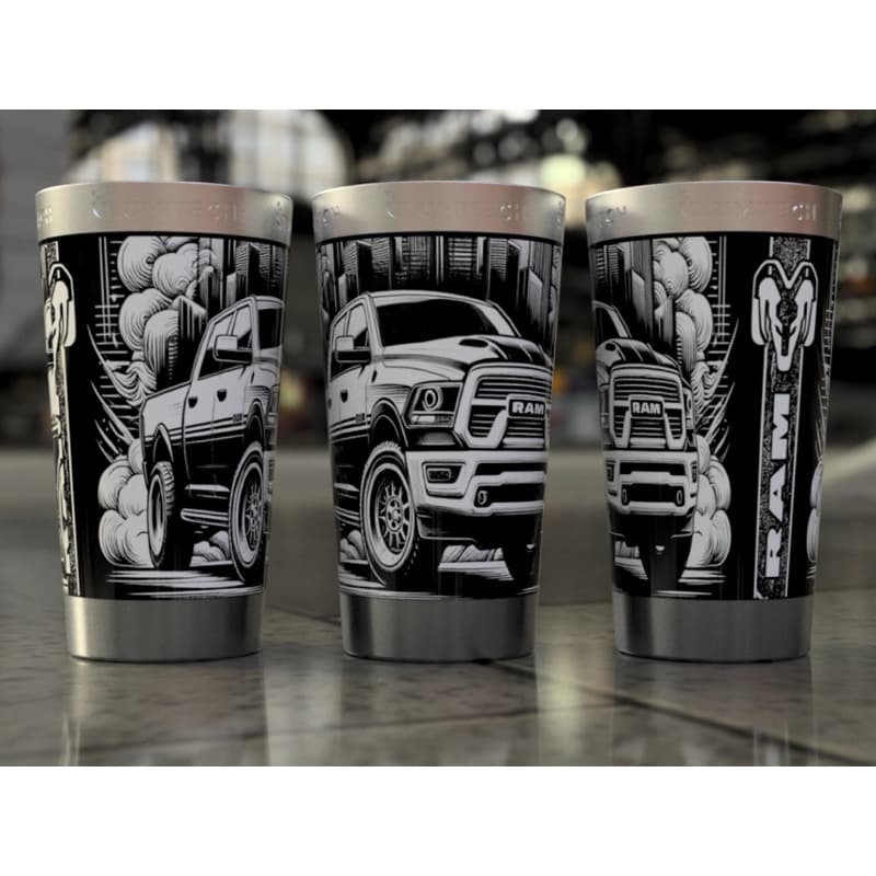 Copo Térmico Personalizado Dodge Ram Com Abridor E Tampa