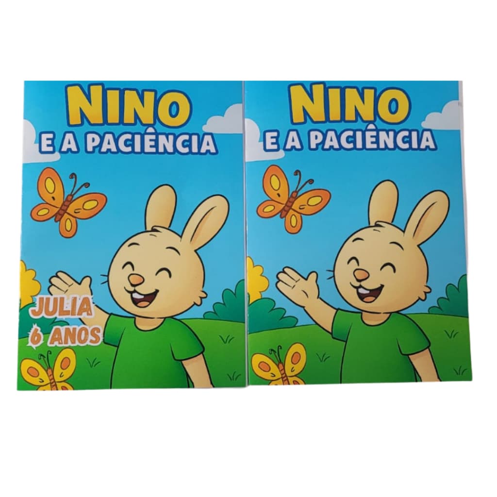 Livro para Colorir e História Infantil "Coelhinho Nino e a Paciência" – Tamanho A5 | Com ou Sem Nome